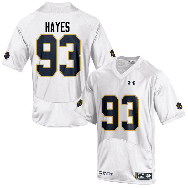 Men #93 Jay Hayes Notre Dame Fighting Irish College Football Jerseys-White - Click Image to Close